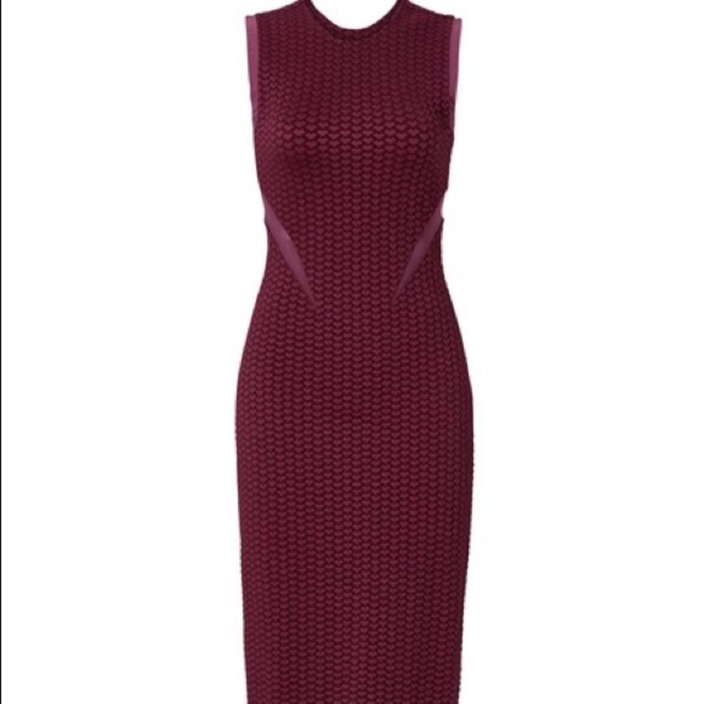 Opening Ceremony Dress Women Purple Plum Cut Out Thalia Puckered Midi‎ NWT
